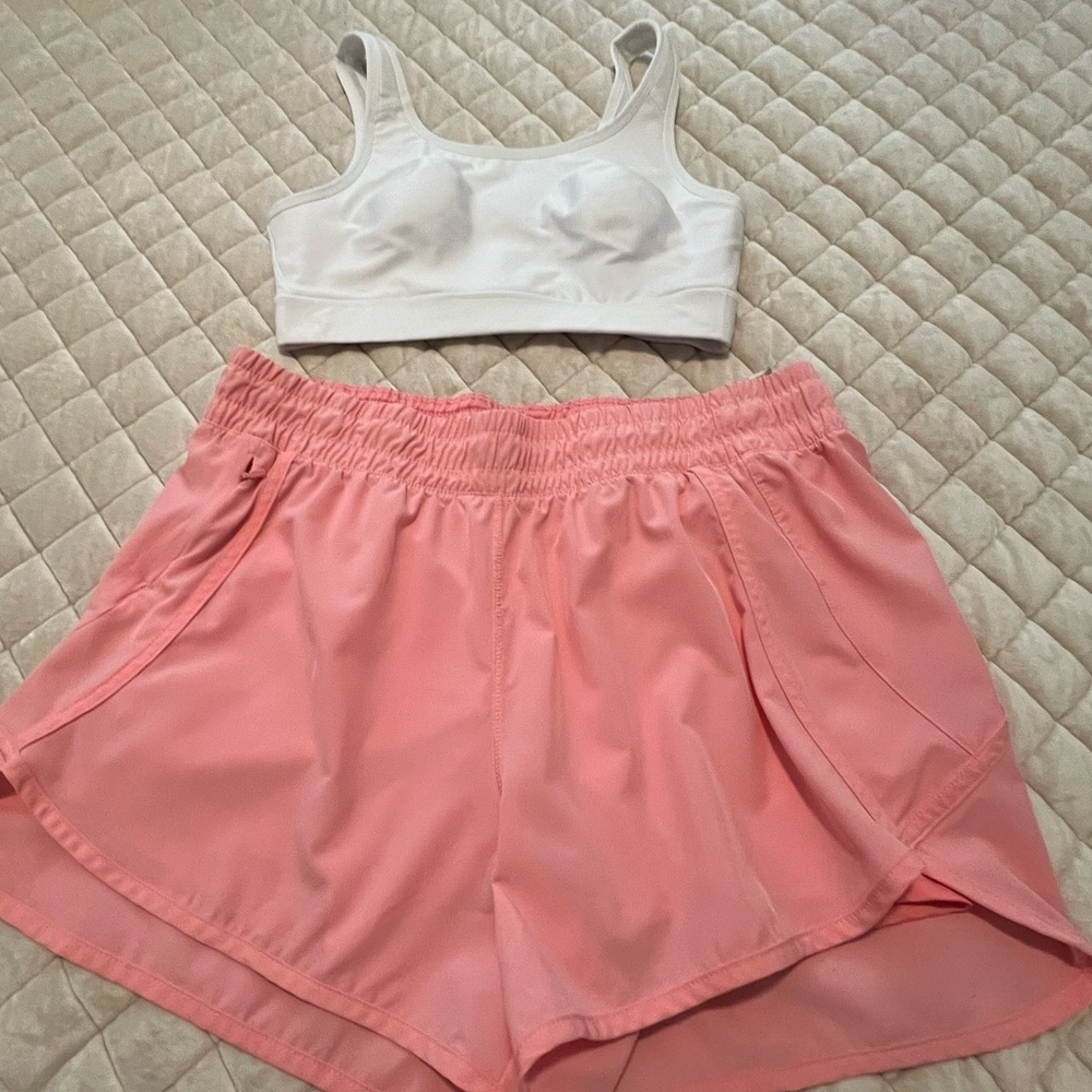 Athletic shorts with sports bra!